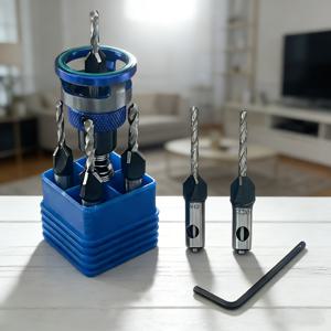 TEMU 8개 블루 드릴 비트 세트 | 자동 공급, 스케일 조절 가능 깊이 정지, 1/4인치 육각 생크, 목공 도구 및 수공구에 적합, 단단한 나무, 소나무, 문 패널, 비어, 아스펜, 복합 보드, 실링 보드 등 다양한 목재 유형에 적합