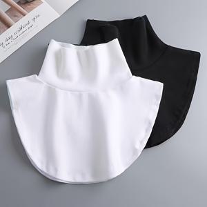 TEMU 2개 여성용 분리형 인조 칼라 - 여성용 플리스 터틀넥 분리형 칼라, 터틀넥 따뜻한 안감 칼라, 스타일리시한 목 액세서리, 고급스러운 하이넥 디자인의 플러시 인조 칼라 (다양한 색상으로 제공) - 패셔너블한 따뜻한 베이스 레이어 클