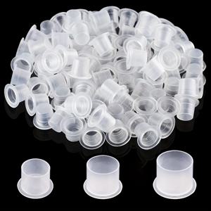 TEMU 300개 타투 잉크 컵 세트 – PMU 아티스트용 일회용 캡 (Small/Medium/Large), 영구 메이크업 안료 액세서리용 투명 홀더