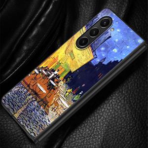 TEMU 스타리 나이트 카페 백 폰 커버 케이스, 삼성 갤럭시 Z Fold4 Z Fold3 Z Fold7 Z Fold 7 6 5 4 3 Z Fold6 Z Fold5 호환