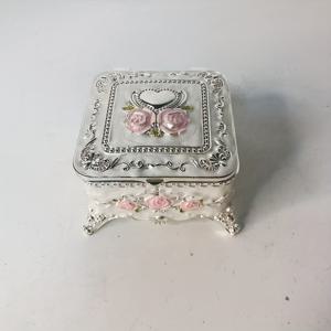 TEMU 럭셔리 유럽 빈티지 에나멜 목걸이 상자 - 아연 합금 주얼리 케이스, 힌지 뚜껑 & 패브릭, 우아한 결혼식/발렌타인데이/카니발 선물, 목걸이 전시 및 보관용 (광택 테이블탑 박스)