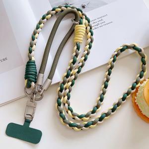 TEMU 솔리드 컬러 4합 브레이드 긴 짧은 로프, 조절 가능한 목걸이 및 크로스바디 휴대폰 끈, 창의적인 짧은 휴대폰 케이스 스트랩.