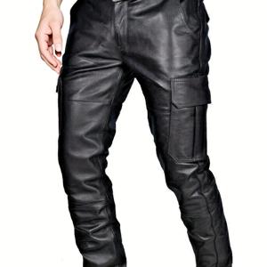 TEMU 남성용 헤비 듀티 작업 바지, 대형 카고 포켓 - 탄성 허리 & 벨트리스 디자인, 헤비 듀티 - 같은 질감, 논스트레치 원단, 사계절용 구조 (건설, 일상용) - 전문 작업복 바지 (벨트/탄성 패널 없음)