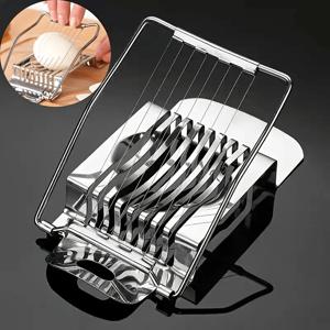 TEMU 헤비듀티 상업용 & 가정용 스테인리스 계란 슬라이서, 미끄럼 방지 핸들 - 다기능 슬라이서, 하드/소프트 삶은 계란, 치즈, 야채용 - 주방 도구, 치즈, 야채 & 계란 슬라이싱 (스테인리스)