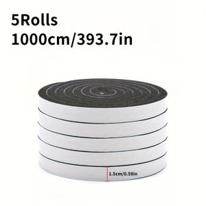 TEMU 393.7인치 자가 점착 폼 테이프 방풍 스트립 - 방음 및 문/창문 밀봉을 위한 고밀도 단열 스트립, 내구성 있는 폴리우레탄 소재, 문 씰 | 점착 폼 스트립 | 유연한 디자인