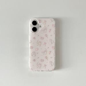 TEMU 폰케이스: 귀여운 리본 달린 플러시 화이트 고양이 풀커버 케이스, 아이폰 17 프로/16/15 프로 맥스/14/13 호환