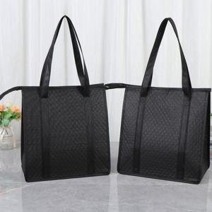 TEMU 1개 단열 쇼핑백 | 튼튼하고 식품 접촉 불가, 음식 및 음료를 수시간 동안 뜨겁거나 차갑게 유지, 피크닉, 사무실, 여행, 해변에서 재사용 가능 | 크리스마스, 새해 및 생일 선물로 이상적, 블랙