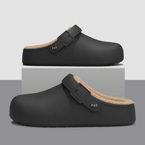 TEMU FZT 여성용 겨울 신상 두꺼운 밑창 슬립온 신발 (남녀 공용). 따뜻하고 편안한 플러시 안감, 스타일리시하고 캐주얼한 실내 홈웨어로 커플에게 완벽합니다. EVA 갑피와 밑창으로 포근한 착용감을 제공하여 크리스마스 선물로 좋습니다.