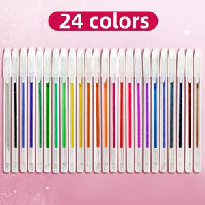 TEMU 24개입 반짝이는 컬러 볼펜, 1.0mm 팁, 화려한 색상. 다이어리, 마킹, 드로잉, 카드 제작, 낙서, 학교 문구용