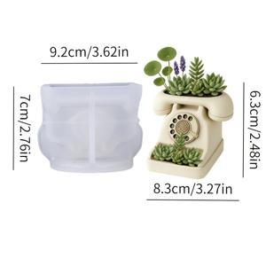 TEMU 1개 빈티지 폰 모양 몰드 | 다용도, 쉬운 탈지, 다육이 화분, 향초, 레진 장식품 제작에 적합, 빈티지 장식 및 공예 애호가에게 이상적