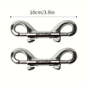 TEMU 2pcs HiTurbo 스노클링 더블 볼트 스냅 후크, 316 스테인레스 스틸 퀵 리리즈 다이빙 클라스프, 내식성, 다이빙, 수영, 해변 활동용 휴대용
