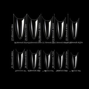 TEMU 500개 미스치어링 프렌치 스타일 팁 인조네일 - 롱 아몬드형 프레스온 네일팁, 내추럴 베이스 & 글로시 프렌치 매니큐어, 손, 살롱 및 가정용 (500개 네일팁)