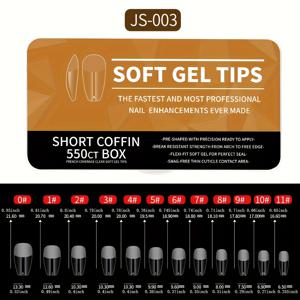 TEMU 550개/상자 소프트 젤 X 네일 팁, 반 매트 클리어 아크릴 네일 팁 사전 형성된 네일 팁 프레스 온 네일즈 네일 연장 매니큐어 도구 네일 아트를 위한