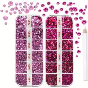 TEMU 5가지 사이즈 (SS6-SS30) 라인스톤 베다즐러 키트 - 사파이어 블루 라인스톤, 네일 아트, 주얼리 제작, 공예용 플랫백 라인스톤 - 네일 폴리쉬, 주얼리 제작 용품, 네일 아트 용품, 공예 용품에 적합, 파츠, 네일파츠, 네일아트 재료, 네일아트, 네일 글리터, 레진