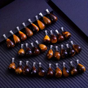 TEMU 남성 및 여성용 천연 타이거 아이 눈물방울 목걸이 펜던트 - 대량 구매 3/8/25개 돌 비즈, DIY 주얼리 만들기 & 위카 용품 - 완벽한 생일/크리스마스/기념일 선물