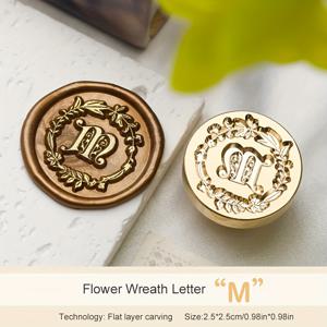 TEMU 1개 빈티지 26자 왁스 인장 스탬프 헤드, A-Z 이니셜 인장기, 분리 가능한 황동 소재, 봉투 선물 장식 도구 학생용품 [왁스 미포함]|실링왁스