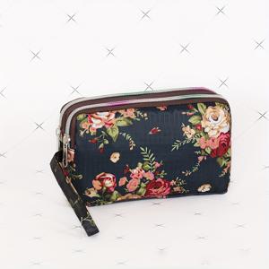 TEMU 듀얼 지퍼가 달린 빈티지 꽃무늬 파우치, 미니 팔찌 지갑, 여성용 열쇠 및 전화 거치대, 내구성이 뛰어난 엄마용 클러치