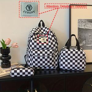 TEMU 3개 세트 고품질 원단 여성 백팩, 청소년용 여행 가방, 단색 책가방, 대용량 학생 캐주얼 백팩 신상