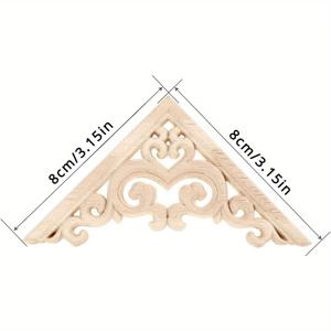 TEMU 미도색된 나무 조각 장식 4개 세트 - 캐비닛, 컵보드, 문, 침대용 스타일리시한 코너 장식 - 홈