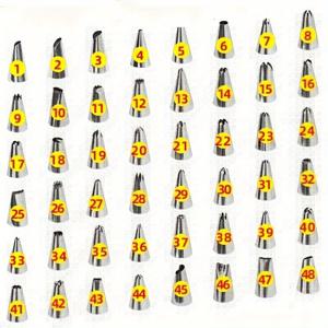 TEMU 48개 스테인리스 아이싱 및 파이핑 팁 세트, DIY 케이크 도구, 베이킹용 페이스트리 크림 노즐, 주방 액세서리