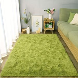 TEMU 1pc, 잔디 녹색 직사각형 플러시 직물 부드러운 인공 모피 매트, 업그레이드된 직물 조명 베이지-친화적인 스폰지 두꺼운 내구성 있는 탈모 없는 따뜻한 실내 홈 데코 매트, 소파 커피 테이블 침실 거실 침대 옆 발걸레 타타미 신발 교체 게임 룸 공부용 매트