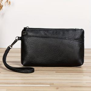 TEMU 지퍼가 있는 빈티지 스타일의 클러치 백 한 개. 휴대폰을 위한 지갑으로 사용할 수 있는 손목 스트랩 클러치 가방입니다. 손목 스트랩과 작은 사각 동전 지갑이 포함되어 있습니다.|핸드폰가방