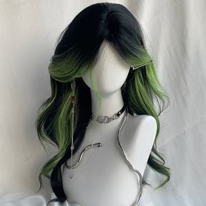 TEMU 1pc 여성용 곱슬머리 웨이브 모자, 녹색 , 중간 섹션 오므레, 로즈 넷 캡, 100% 밀도, 일상 및 축제 행사에 다양하게 사용할 수 있는 곱슬머리 웨이브 모자, 카니발/마르티 그라스/마스케라드