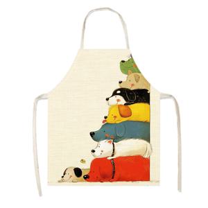 TEMU 싱글팩 만화 강아지 쌓기 재미 프린트 주방 앞치마, 스타일리시한 요리 장식 파티 앞치마, 패셔너블한 가정용 주방 작업복, 주방 용품