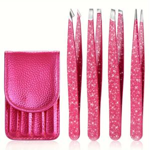 TEMU 4pcs 고정밀 눈썹 진저 세트, 눈썹, 자라난 털, 얼굴 털 및 눈썹 연장용 전문 스테인레스 스틸 진저