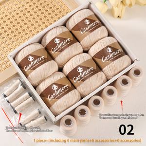 TEMU 1세트=메인 라인 6개+탄성 라인 6개+탄성 얀 6개 | 300g 고품질 캐시미어 울, 멀티컬러, 다양한 고급 니트 의류 수제 뜨개질에 적합, 가볍고 따뜻한 남성 및 여성 캐시미어 스웨터, 재킷, 숄, 스카프, 모자