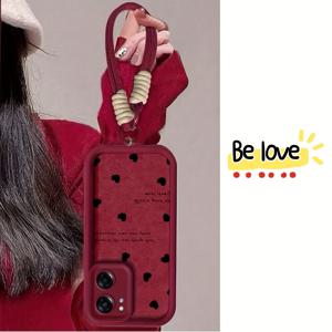 TEMU 폰 케이스: 빈티지 하트 프린트 폰 케이스 (손목 스트랩 포함), 갤럭시 A12/A14/A15/A16/A52/A53/A54/A55/A34/A35/A05S/A23/A24/A25/S20 FE/S21/S22/S23/S24 Ultra/S24 FE/S24 Plus 호환