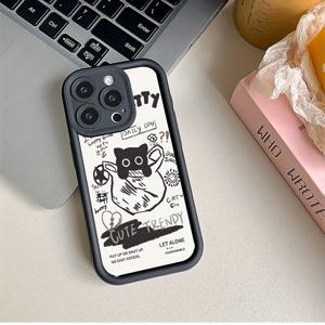 TEMU 아이폰 16프로맥스/16프로/16플러스, 15프로맥스/15프로/15플러스, 14프로맥스/14/프로/13프로/11프로/12미니 폰 케이스와 호환되는 작은 블랙 캣 백. XS맥스/XR/8플러스/7P/6S/SE와 호환되는 포괄적인 소프트 보호 커버가 특징입니다. 남녀 모두에게 적합한 심플하고 개인화된 방추 보호 케이스입니다.