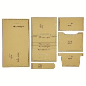 TEMU 6개 수제 멀티 카드 지갑 만들기 크래프트 스텐실 DIY 짧은 지갑 만들기 몰드 크래프트 템플릿 수제 가죽공예 키트, DIY 지갑 만들기