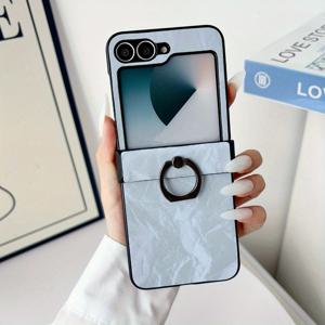 TEMU 갤럭시 Z 플립3, Z 플립4, Z 플립5, Z 플립6용 쉘 패턴 풀바디 방탄 보호 케이스 - 크리에이티브, , 니치 디자인