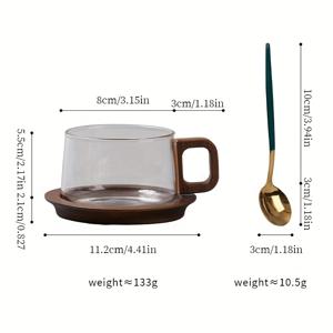 TEMU 핫셀링 신제품 미국 스타일 커피컵 세트, 고품질 투명 보로실리케이트 글라스 라떼 머그, 니치 하이엔드 미학