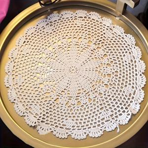 TEMU 핸드메이드 코바늘 커피 코스터 순수 레이스 직조 장식 디스크 테이블 매트 홈 데코 포토 소품 테이블 매트