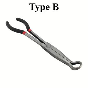 TEMU 스테인리스 스틸 스파크 플러그 와이어 분해 펜치 - 자동차 유지보수용 고압 실린더 케이블 도구, 내구성 있는 금속 자동 스파크 플러그 와이어 긴 손잡이 분해 플라이어 - 빨강 및 검정색 고전압 케이블 클램프 도구, 수리 편의