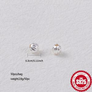 TEMU 50개입 S925 실버 호박 스페이서 비즈 DIY 목걸이 팔찌 발찌 장식용 구슬 액세서리 재료|은목걸이|비즈목걸이