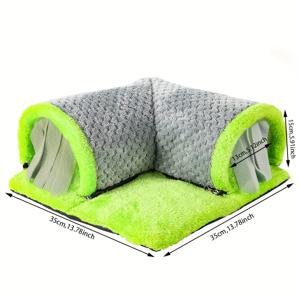 TEMU 소형 애완동물 둥지 슬리핑 패드 - 기니피그, 다람쥐, 햄스터, 토끼, 슈가 글라이더, 파인애플 그리드 직사각형 터널