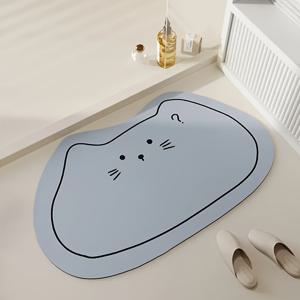TEMU 사랑스러운 만화 다이아톰 머드 욕실 매트 - 빠른 건조, 미끄럼 방지, 초소재, 욕실, 세탁실 및 현관 장식에 적합