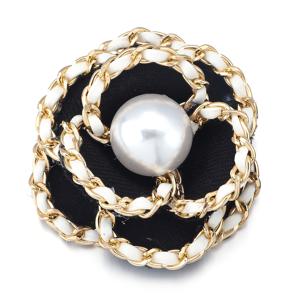 TEMU 1개 대형 천 우아한 스타일 체인 화이트 비즈 카멜리아 천 스티커 액세서리, DIY 지갑 만들기, 핸드 스티치 가방 상단, 헤어 액세서리 의류 액세서리, DIY 지갑 만들기