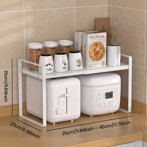 TEMU 키가 조절 가능한 접이식 캐비닛 랙. 주방, 보관실, 싱크대 밑, 조리대에 적합합니다. 주방 및 가정용 다기능 공간 절약형 쌓을 수 있는 솔루션, 다용도 랙입니다.|수납정리함|싱크대|정리함