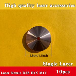 TEMU 10pcs 산업용 도구 레이저 노즐 M11 직경 28mm 칼리버 1.0-5.0mm 단층/이중층 레이저 커팅 노즐 레이저 커팅 기계용