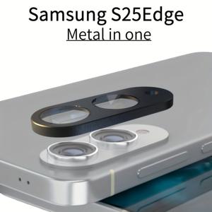 TEMU 삼성 S25Edge 카메라 보호대에 적합, 후면 렌즈 필름 금속 통합 스크래치 및 내마모성 보호 스티커