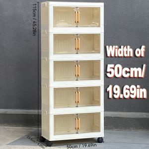 TEMU 2025년 업그레이드된 5단 더블 도어 모바일 스토리지 캐비닛 - 방수 플라스틱으로 제작된 견고한 디자인, 침실, 세탁실, 사무실 및 침대 밑 정리용 휠이 있는 접이식 디자인 - 현대적인 스타일의 이동식 저장 솔루션 | 현대적 미학 | 다목적 오거나이저, 옷장 수납, 침대 밑 수납