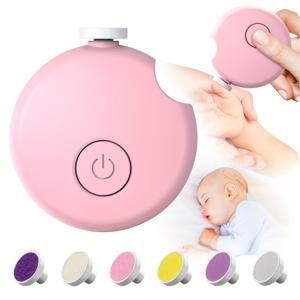 TEMU 1개 부드러운 전동 네일 트리머 | 어린이 안전 네일 클리퍼 | 자동 네일 그라인더, 6개의 연마 헤드, 발톱과 손톱용 안전한 네일 클리퍼, 쉽고 부드러운 네일 관리를 위한 네일 파일 도구|손톱깎이