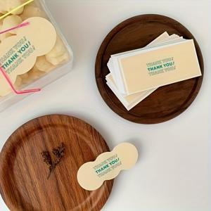 TEMU 땅콩 모양 감사 스티커 120개 세트, 선물 상자 및 봉투용 'THANK YOU' 밀봉 스티커, 매장 테이크아웃 감사 설 스티커, 2.36x0.98인치