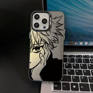 TEMU 일본 애니메이션 헌터 폰 케이스, 아이폰 16, 15, 14, 13, 12, 11 프로 맥스, X, XR, XS 맥스, 8, 및 8 플러스와 호환 가능하며, 충격 방지 매트 백 커버를 특징으로 합니다.