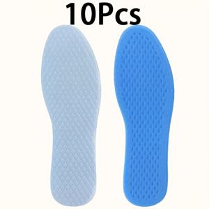 TEMU 여름 전용 시원한 깔창 10개 세트, 통기성 좋고 부드럽고 땀 흡수, 충격 흡수 기능이 있는 편안한 인솔, 남녀공용 스포츠 및 캐주얼 신발용