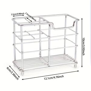 TEMU 1개 스테인리스 스틸 전동 칫솔 및 치약 홀더 - 벽걸이형, 드릴 불필요 디자인, 욕실 수납에 적합, 욕실 정리함, 모던 욕실 장식, 욕실용 칫솔 홀더